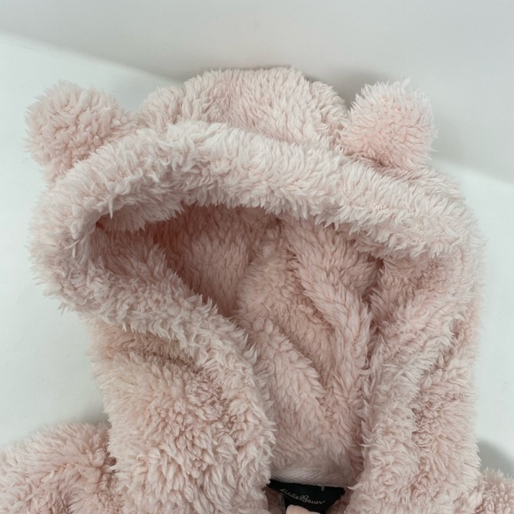 Eddie Bauer Baby Girl 6-9 Months Pink Footed Onesie with Hood - Picture 6 of 8